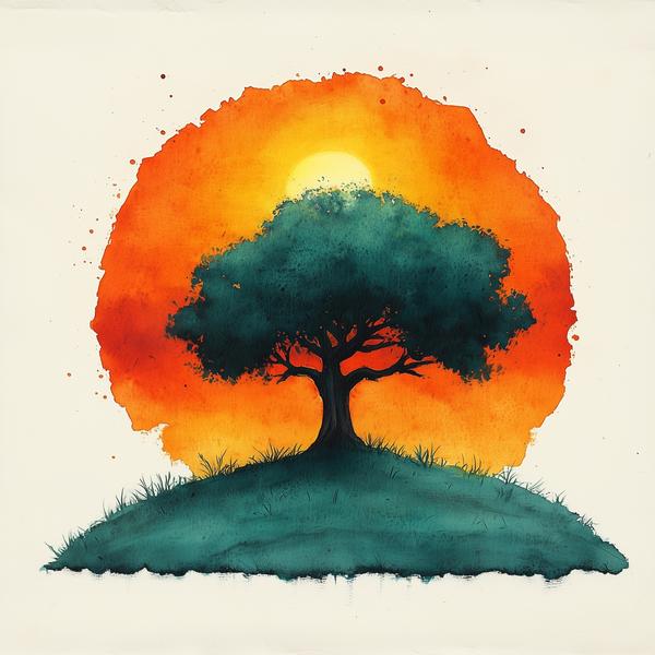 Sunrise through a tree, symbolizing answered prayer